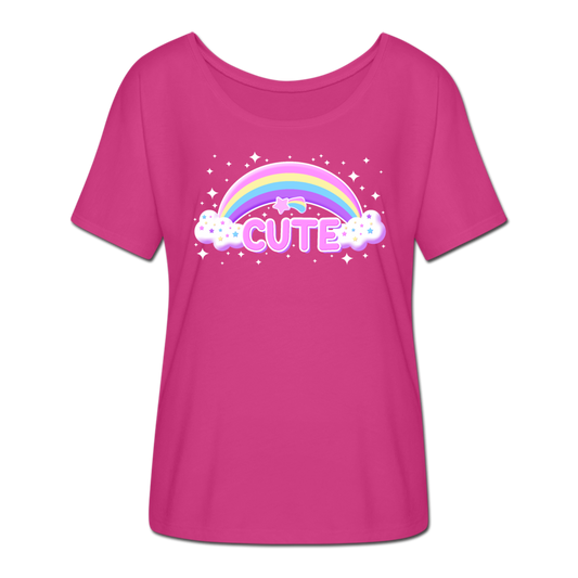 Rainbow Cute Magic Women’s Flowy T-Shirt - dark pink
