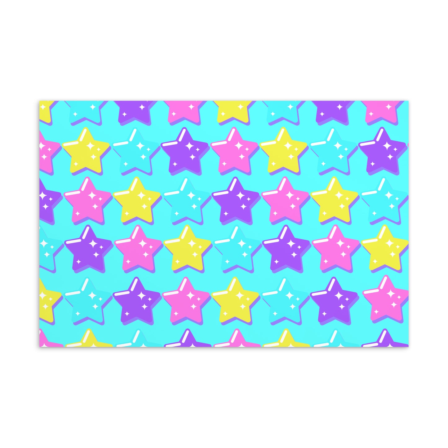Electric Star Wave Blue - (4" x 6") Art Print Postcard