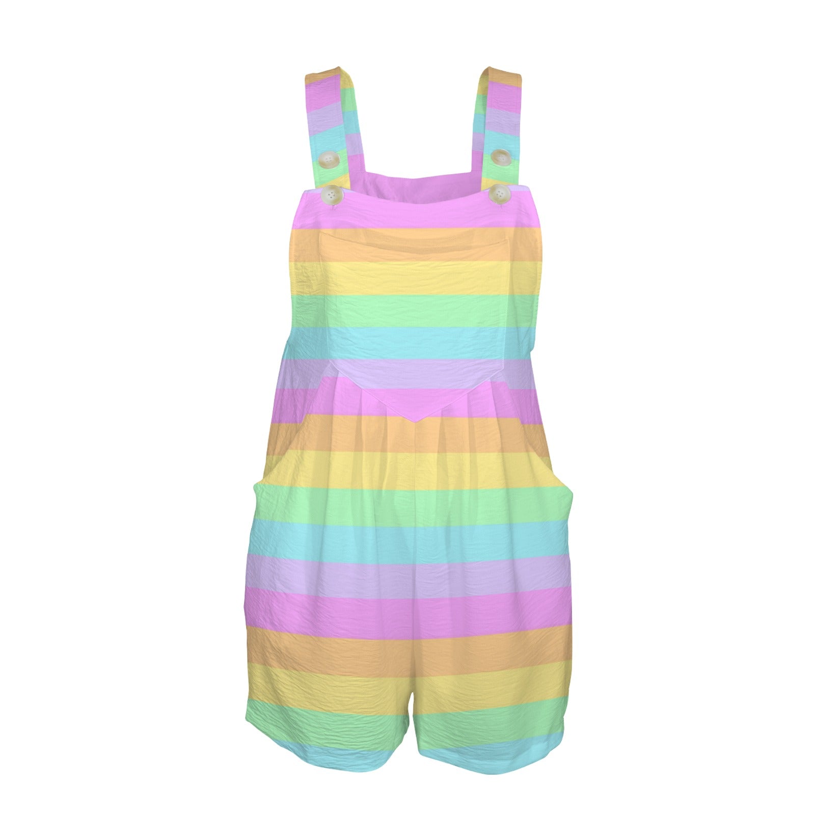 Kawaii fashion fairy kei decora kei Harajuku style shorts romper overalls cutecore pastel rainbow