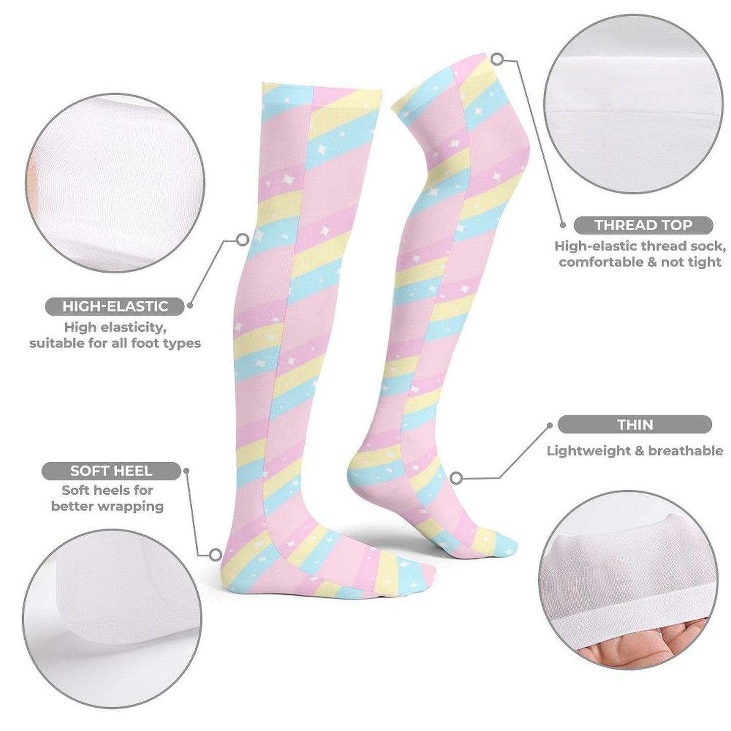 Teatime Fantasy Over Knee Stocking Socks (Pink)