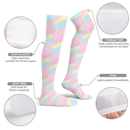 Teatime Fantasy Over Knee Stocking Socks (Pink)