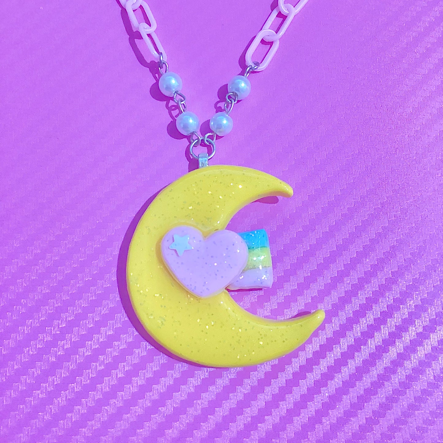 Magical Moon Necklace (Sweet Pink Heart)