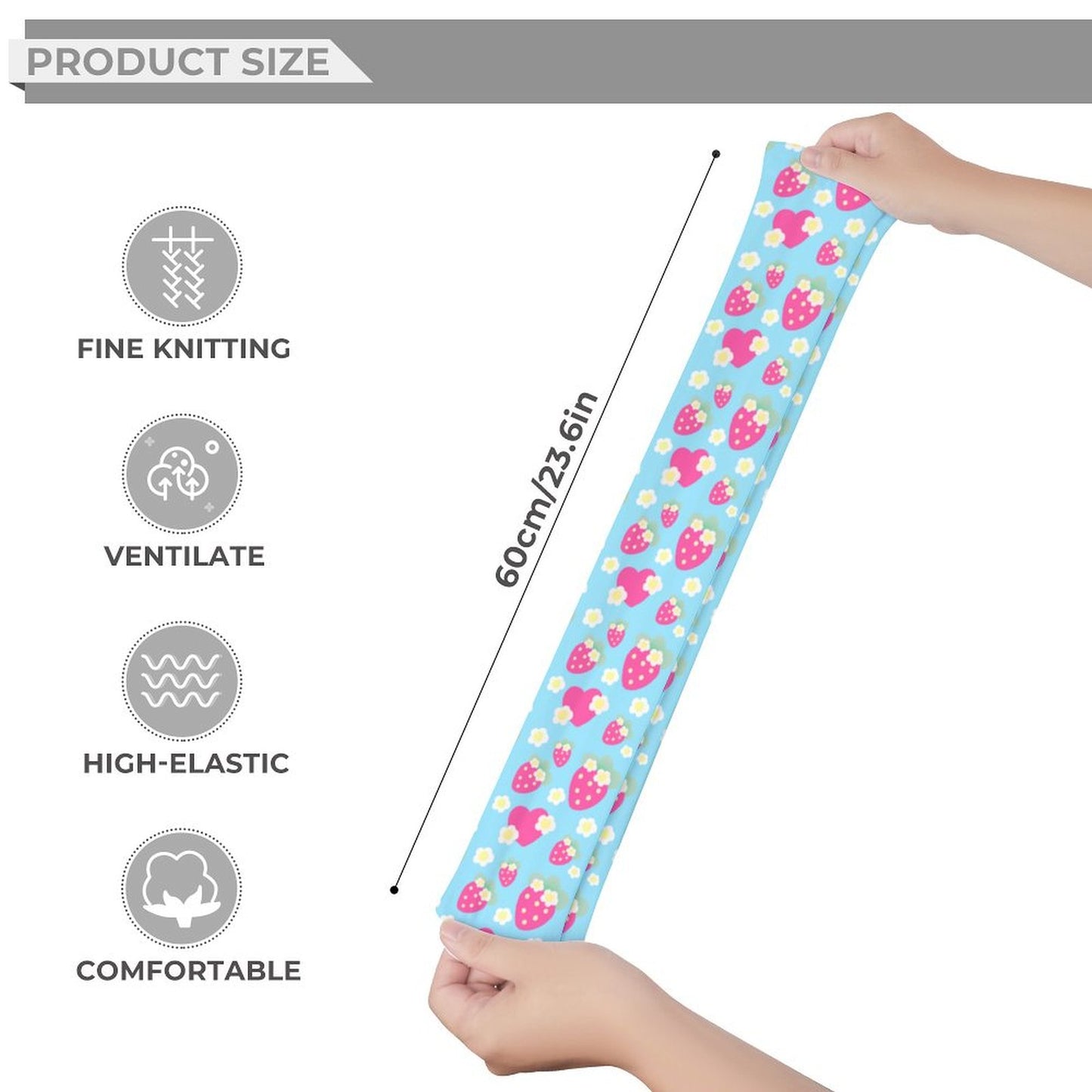 Strawberry Cutie Over Knee Stocking Socks (Fruity Berry Blue)