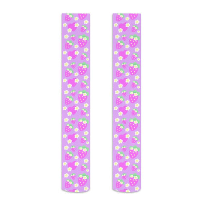 Strawberry Cutie Over Knee Stocking Socks (Fruity Berry Purple)
