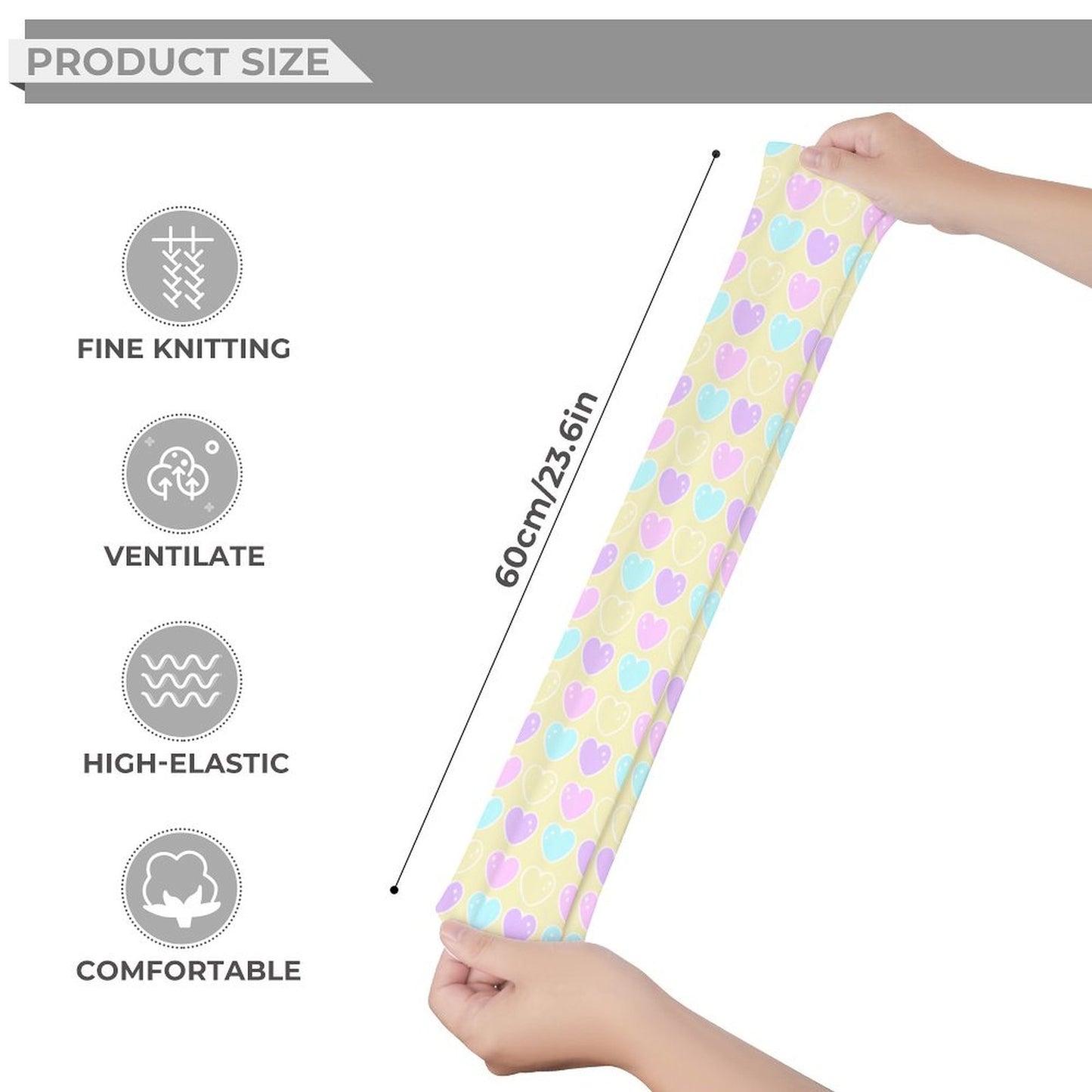 Sweet Love Hearts Over Knee Stocking Socks (Yellow)