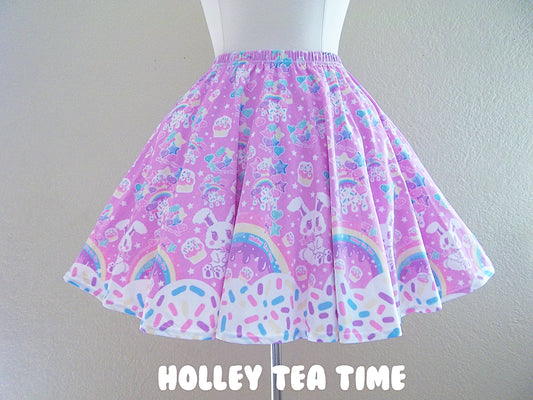 Rainbow Sweets Mini Skater Skirt (Pink)
