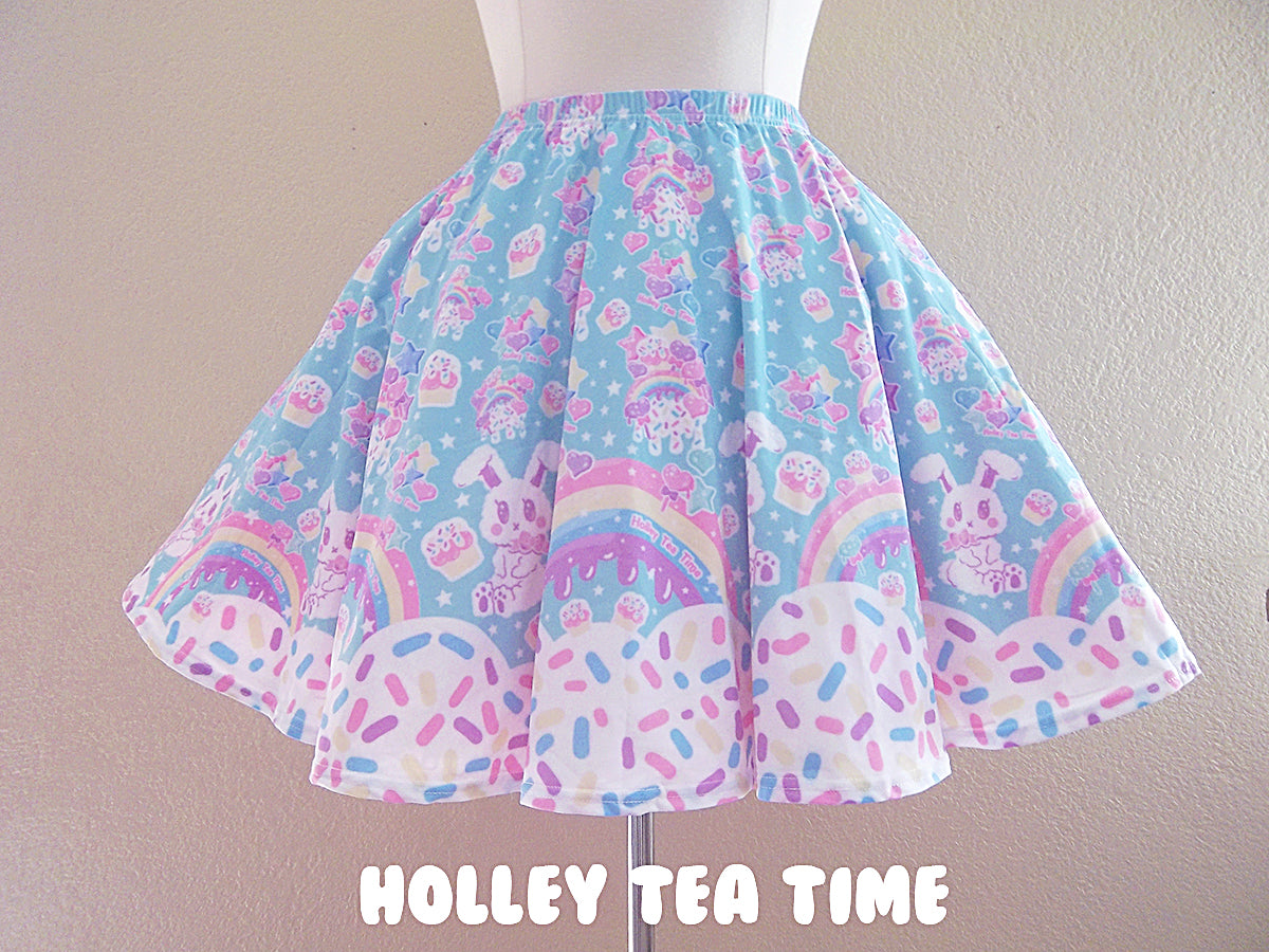 Rainbow Sweets Mini Skater Skirt (Mint)
