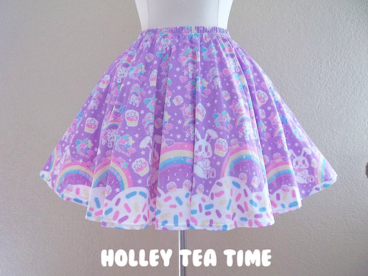 Rainbow Sweets Mini Skater Skirt (Purple)