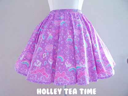 Bubbly Dreams Mini Skater Skirt (Purple)