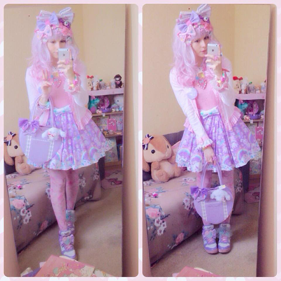 Rainbow Sweets Mini Skater Skirt (Purple)