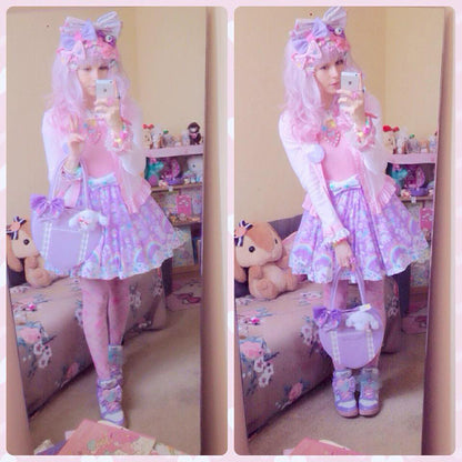 Rainbow Sweets Mini Skater Skirt (Purple)