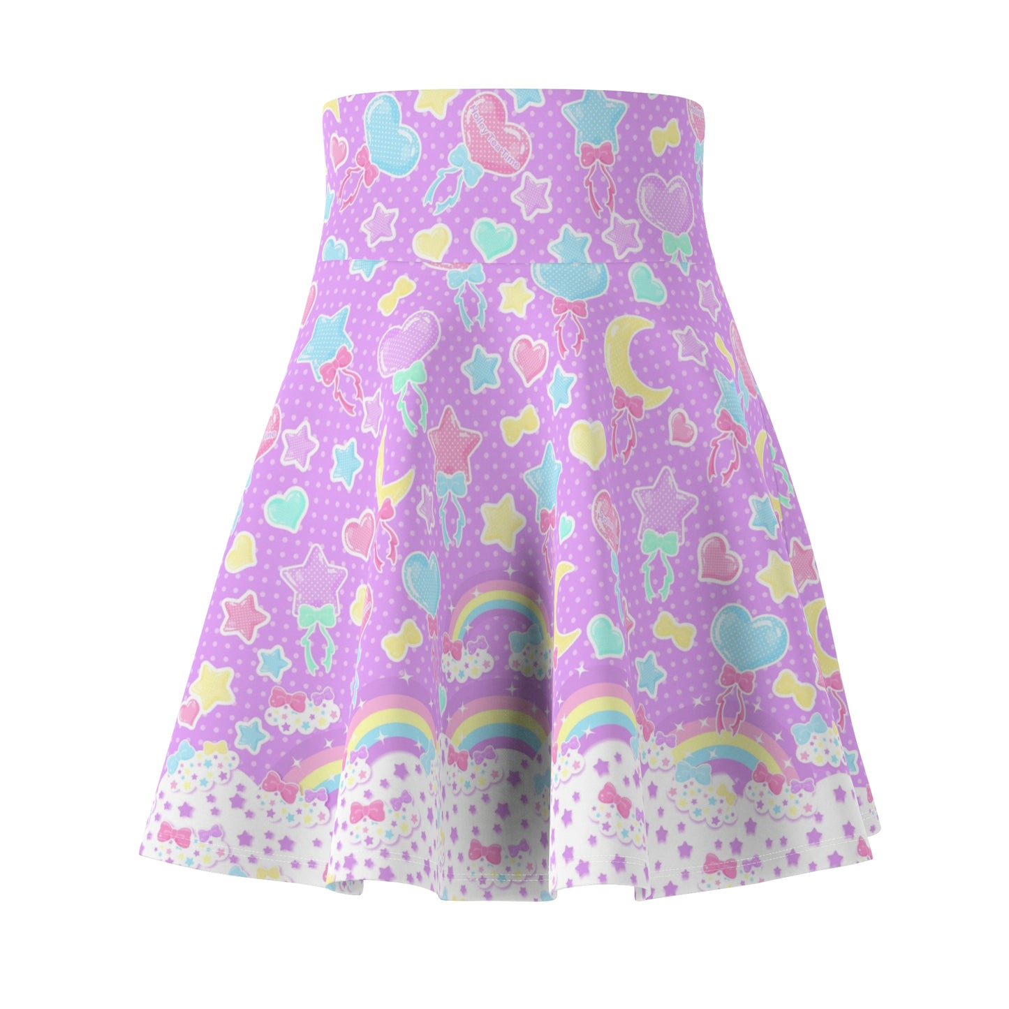 Pastel Party High Waist Skater Skirt (Lavender)