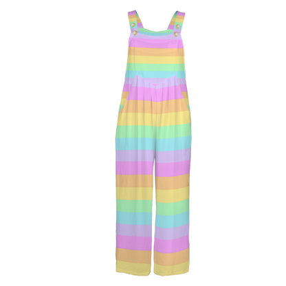 kawaii fashion pastel rainbow overalls jumpsuit harajuku fashion jfashion decora kei pop kei yumekawaii cutecore