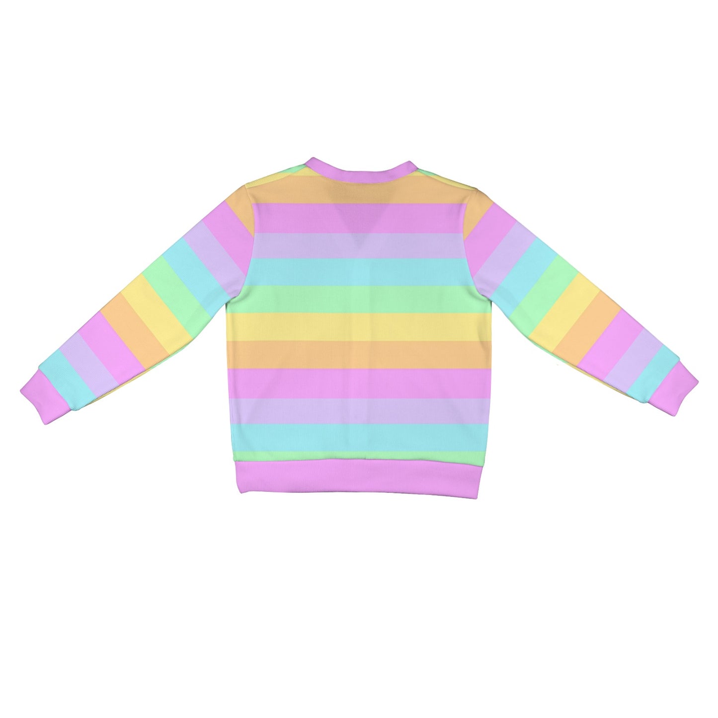 Fruity Rainbow Ribbed Button Up Cardigan (Color Block)
