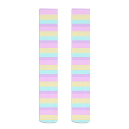Pastel Stripes Over Knee Stocking Socks