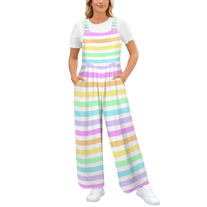 kawaii fashion pastel rainbow overalls jumpsuit harajuku fashion jfashion decora kei pop kei yumekawaii cutecore