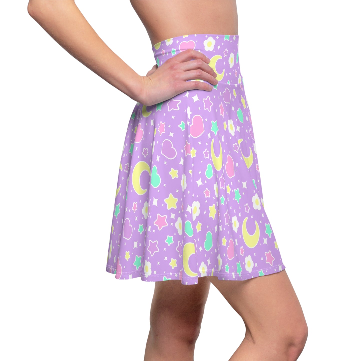 Magical Spring Purple High Waist Skater Skirt
