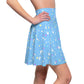 Starry Glitter Blue High Waist Skater Skirt