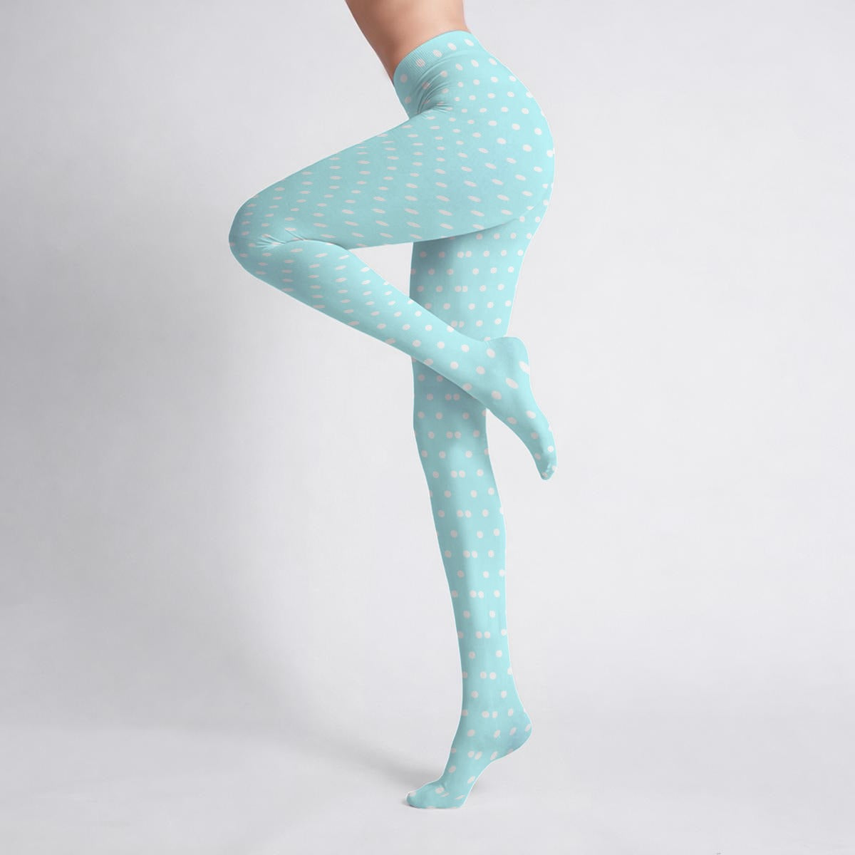 Cute Polka Dots Stretchy Tights (Blue)
