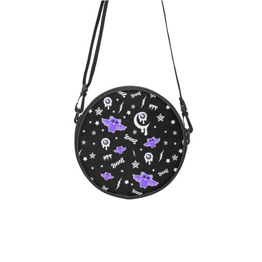 Milky Bat Night Circle Crossbody Bag (Black)