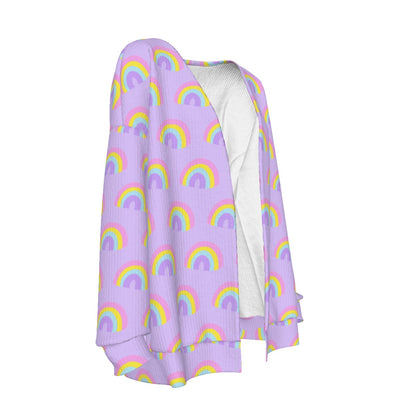 Charmed With Luck Rainbow Open Front Cardigan (Purple) [Holley Tea Time x Good Luck Cutie]