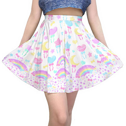 Pastel Party White Skater Skirt