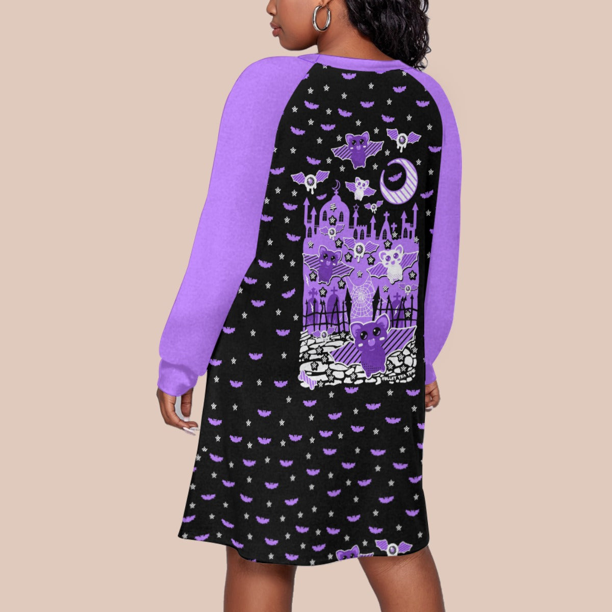 Spooky Bats Women's Raglan Sleeve Dress