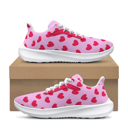 Sweet Love Hearts Women's Road Running Shoes (Red x Pink)