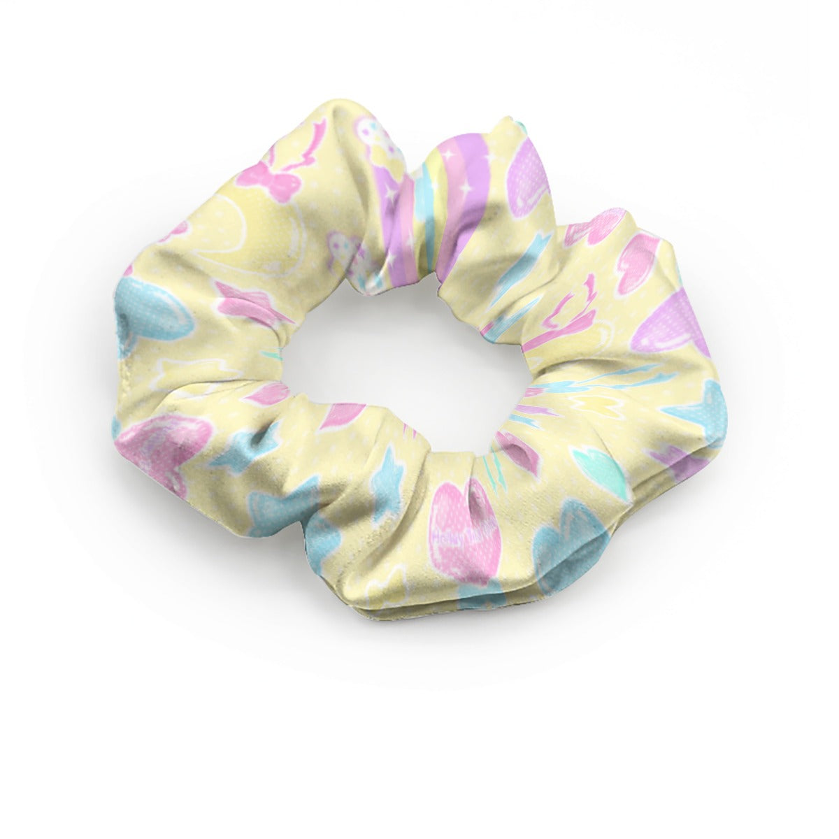 Pastel Party Satin Scrunchie (Yellow)