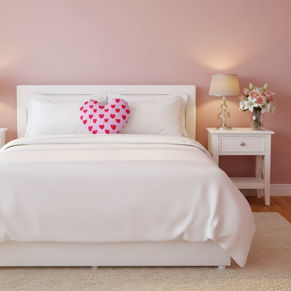 Sweet Love Hearts Heart Shaped Throw Pillow (Double Sided) (Red x Pink)