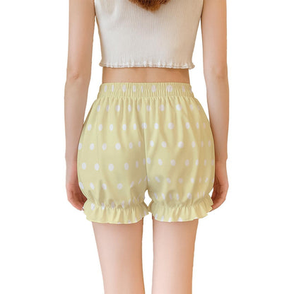 Cute Polka Dots Bloomer Shorts (Fairy Kei Yume Kawaii Pastel Yellow)