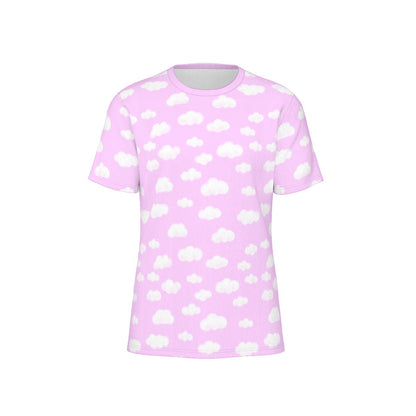 Dreamy Clouds Unisex Cotton T-Shirt (Taffy Pink)