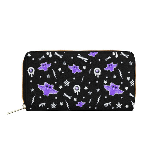 Milky Bat Night Zipper Wallet (Black)