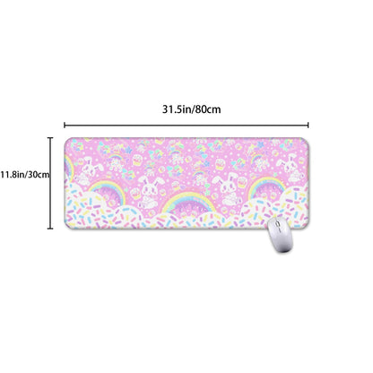 Rainbow Sweets Gaming Mouse Pad / Desk Mat (Pink)