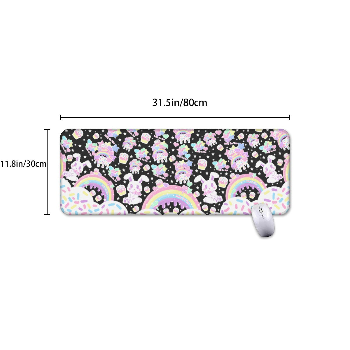 Rainbow Sweets Gaming Mouse Pad / Desk Mat (Black)