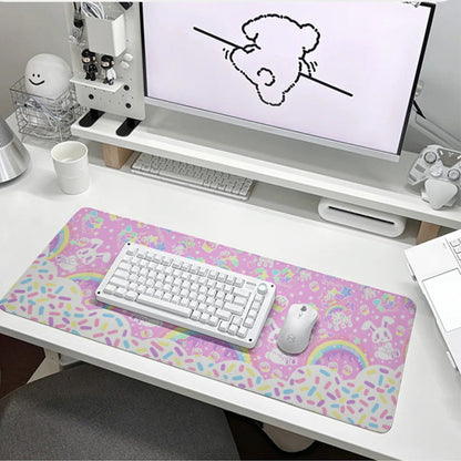 kawaii gamming mouse pad rainbows candy sweets cupcake bunny desk mat cute cutecore