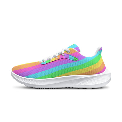Rainbow Wonderland Women's Running Shoes (Color Block Stripes)