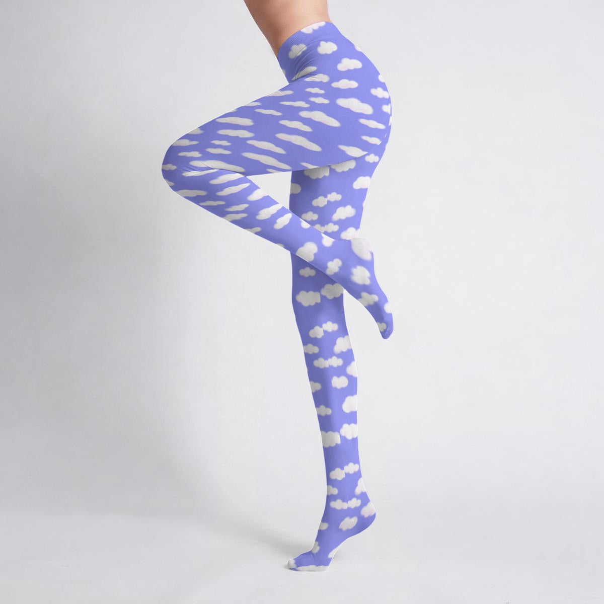 Dreamy Clouds Stretchy Tights (Periwinkle)