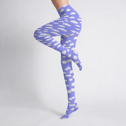 Dreamy Clouds Stretchy Tights (Periwinkle)