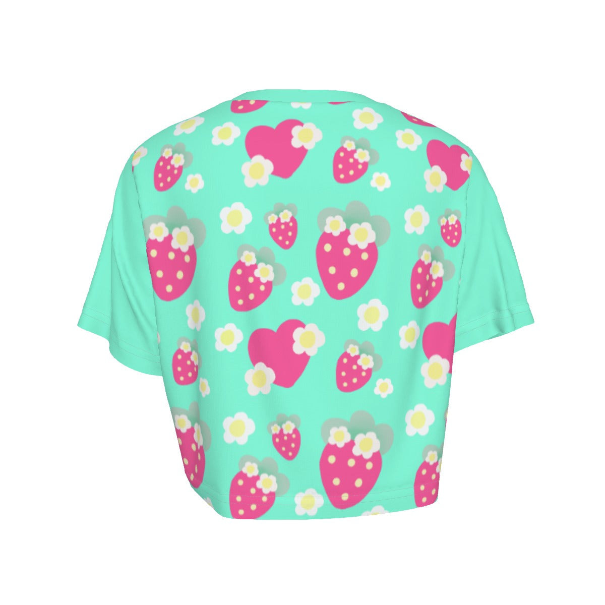 Strawberry Cutie Crop Top T-Shirt (Fruity Berry Mint)