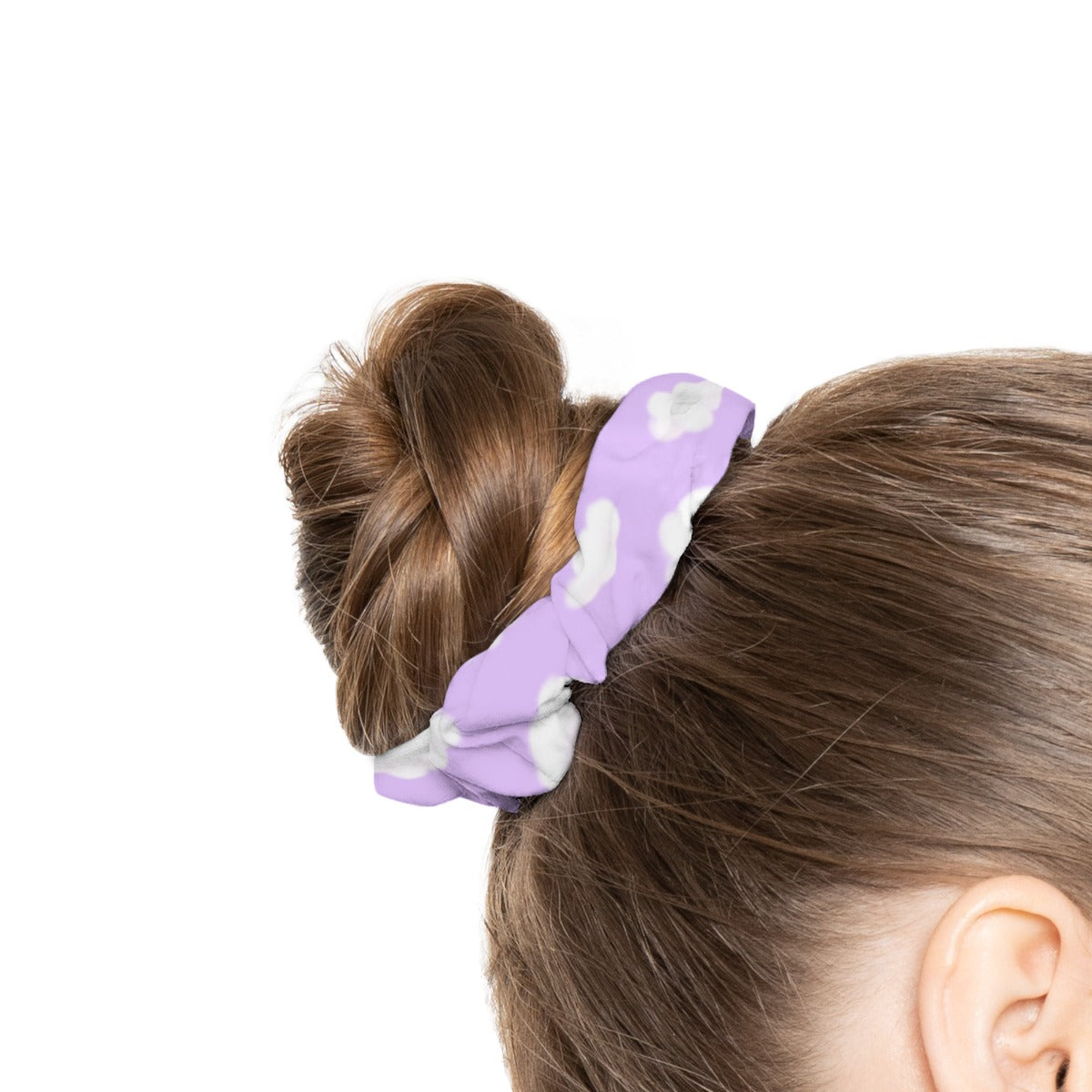 Dreamy Clouds Satin Scrunchie (Lilac)