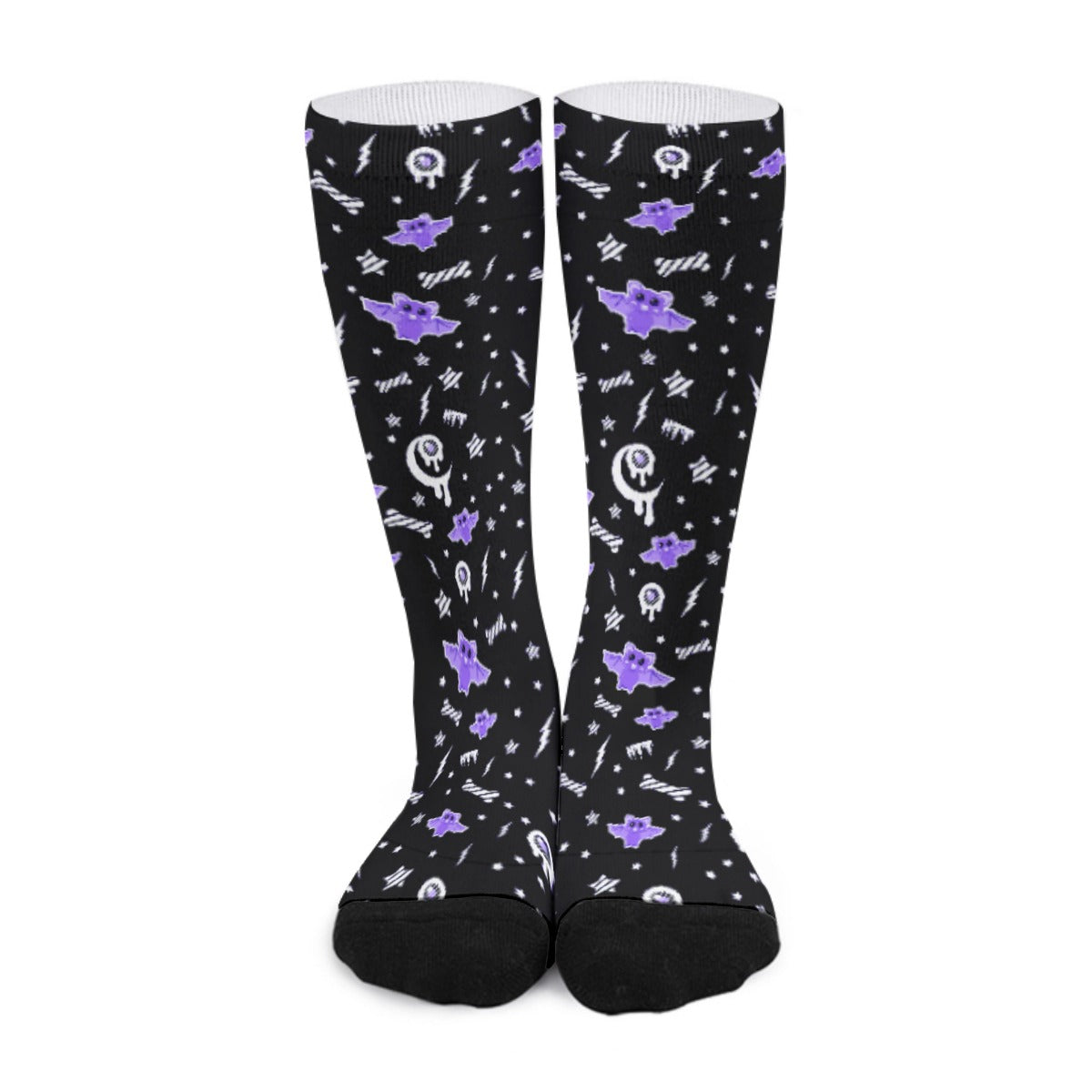 Milky Bat Night Unisex Crew Socks (Black)