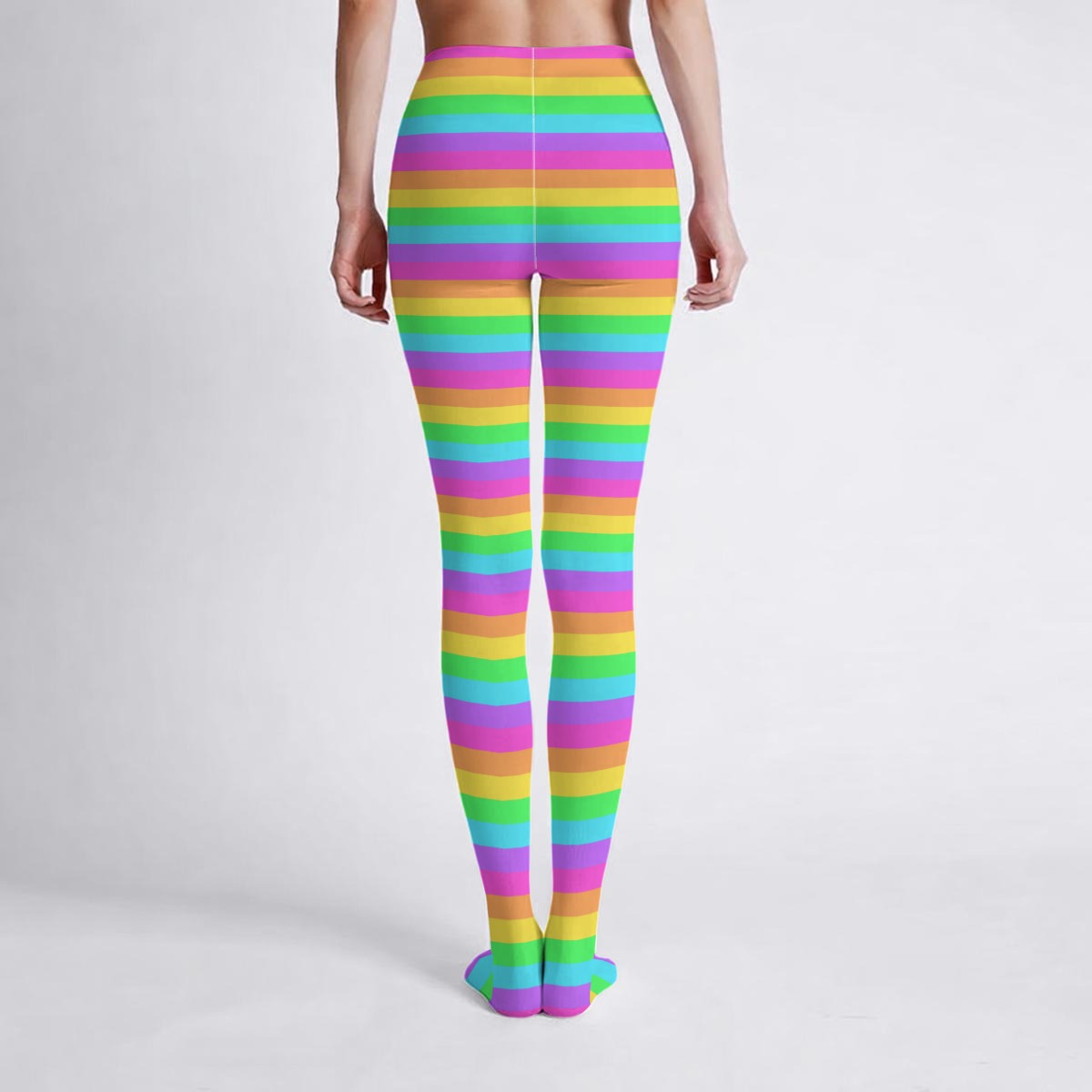 Rainbow Wonderland Stretchy Tights (Color Block Stripes)
