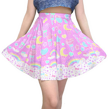 Pastel Party Pink Skater Skirt