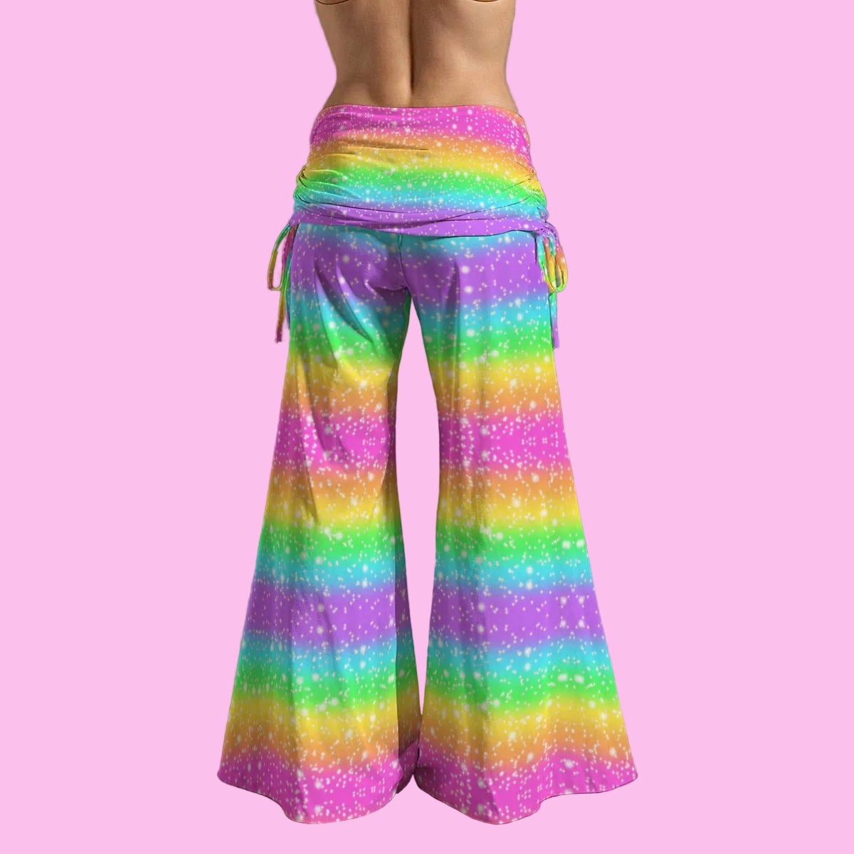 Rainbow Wonderland Women's High Waist Wide Leg Boho Palazzo Pants
