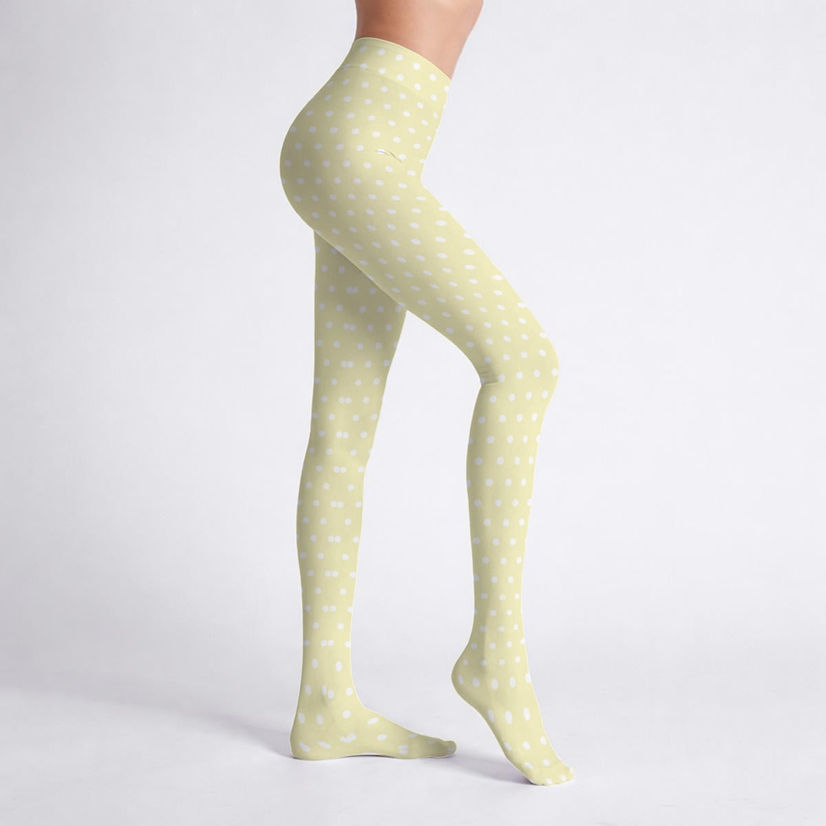 Cute Polka Dots Stretchy Tights (Yellow)