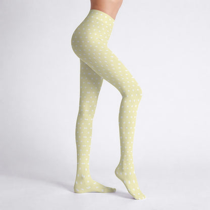 Cute Polka Dots Stretchy Tights (Yellow)