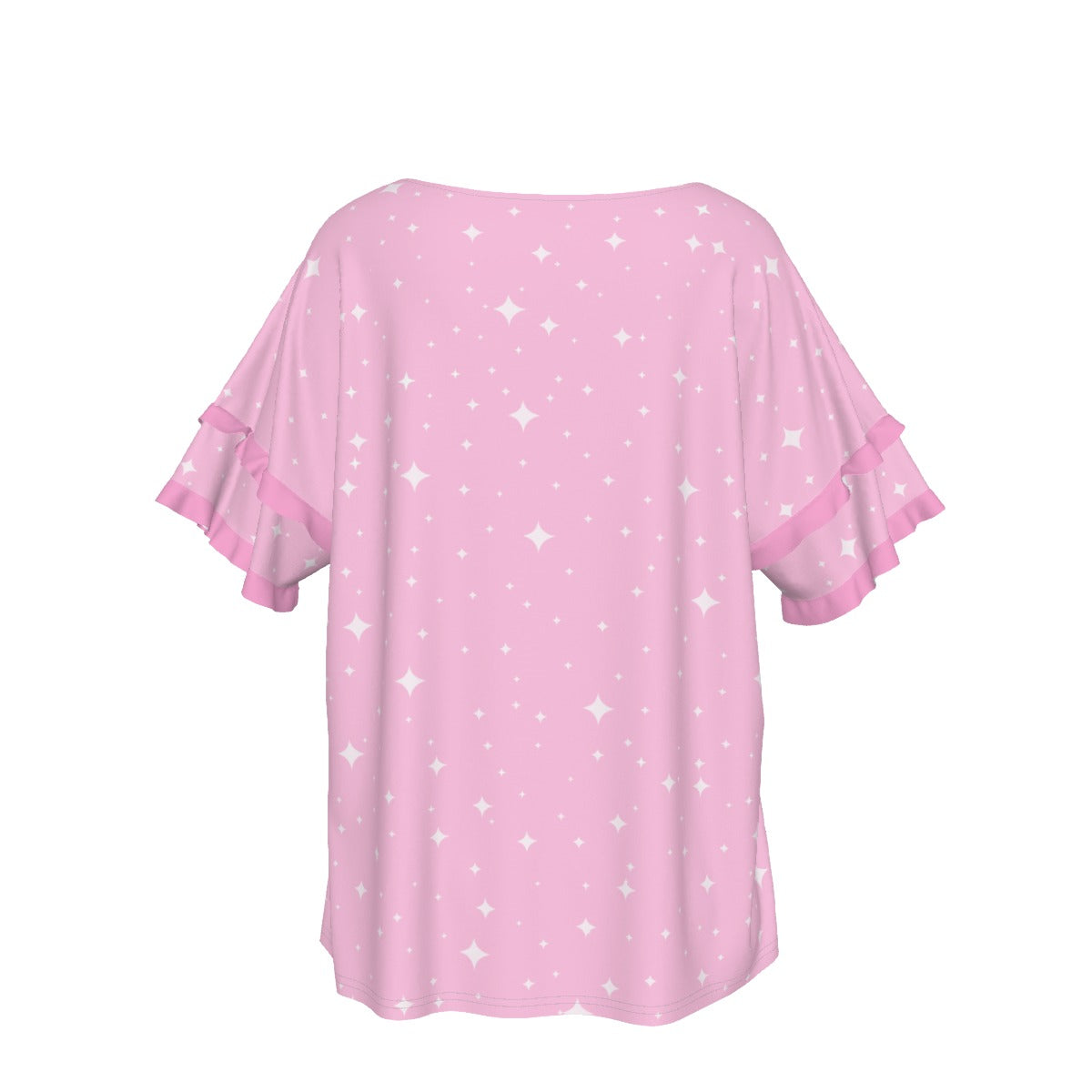 Kawaii Sparkle Cake Round Neck Raglan Sleeve Ruffle Frill T-Shirt