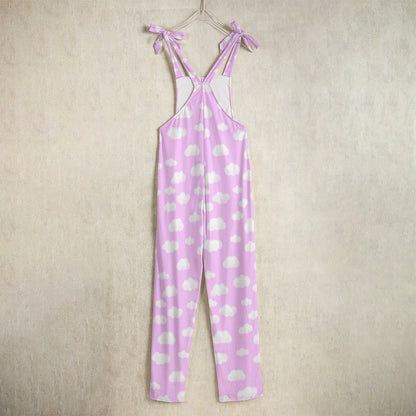 Dreamy Clouds Jumpsuit Overalls (Taffy Pink)