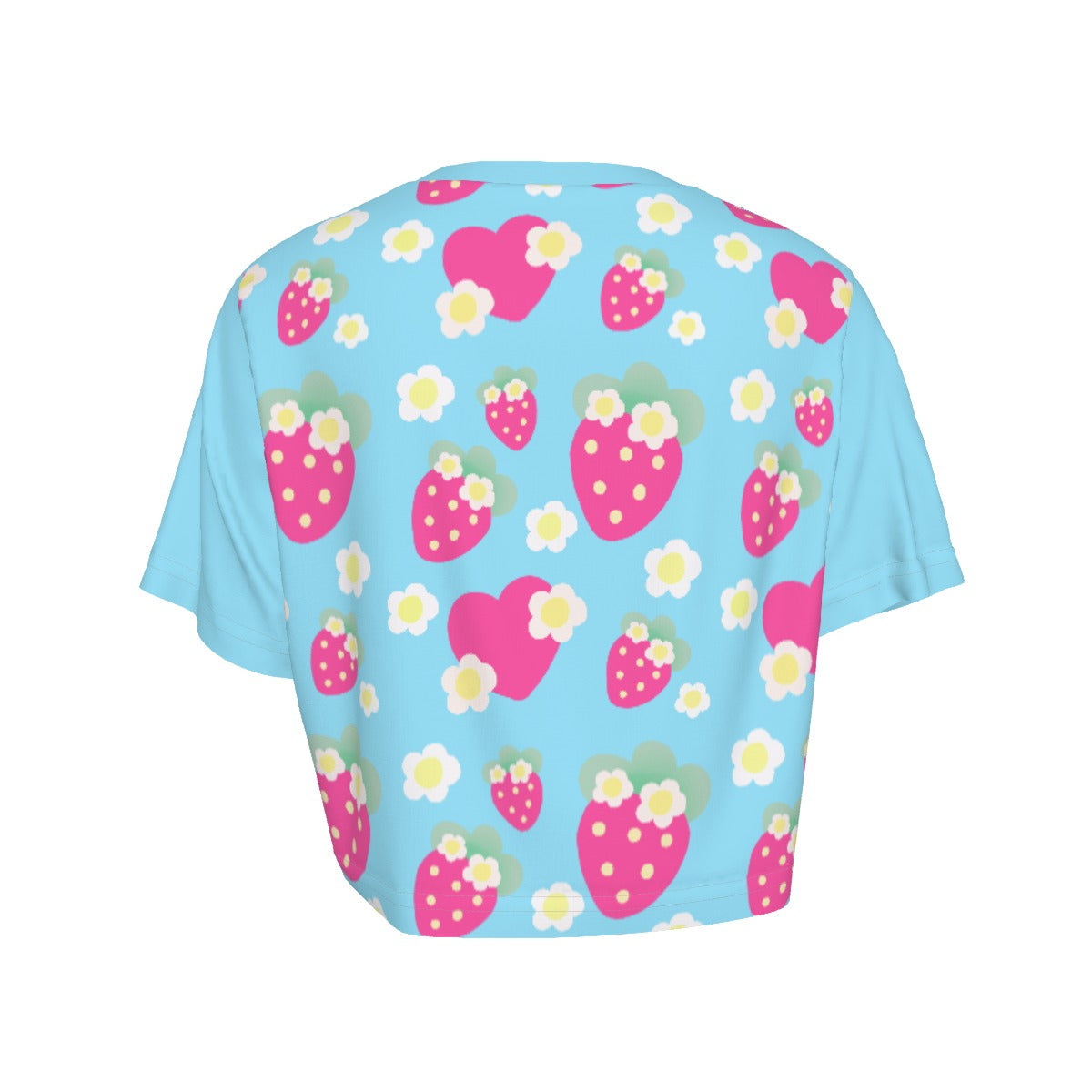 Strawberry Cutie Crop Top T-Shirt (Fruity Berry Blue)
